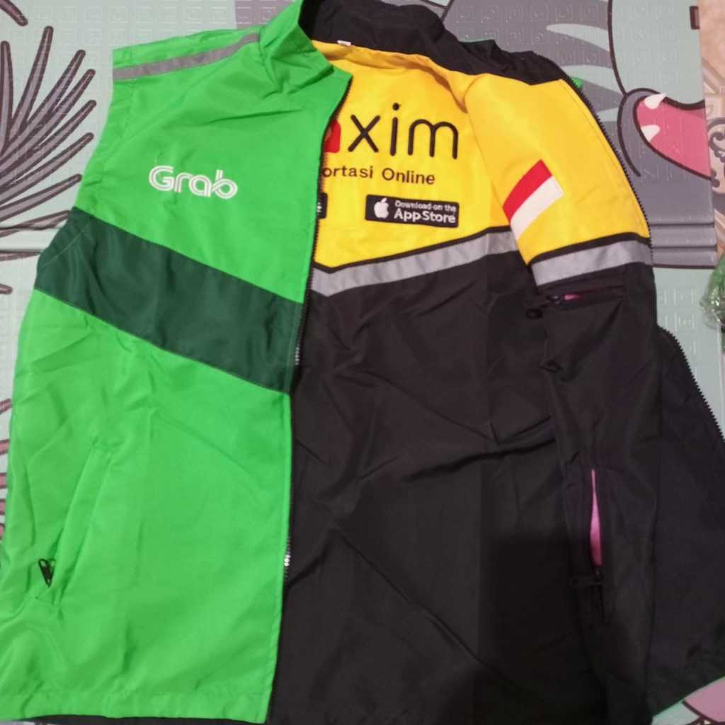 ROMPI GRAB BOLAK BALIK MAXIM SETENGAH HITAM BORDIR WATERPROOF GAK TEBEL SAKU 6 BISA DIPAKE BOLAK BAL