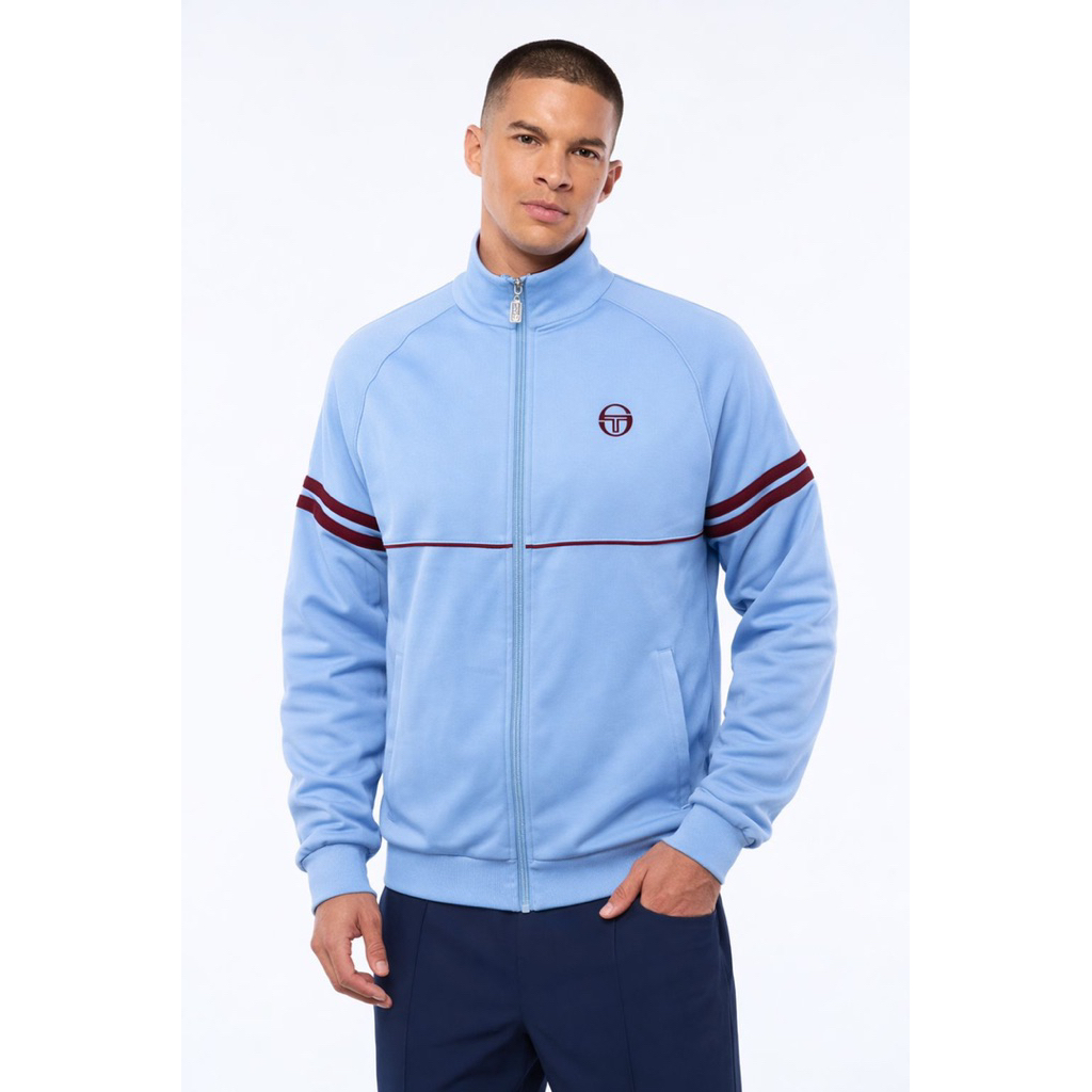 Sergio Tacchini Orion Tracktop Jacket In Blue / Burgundy