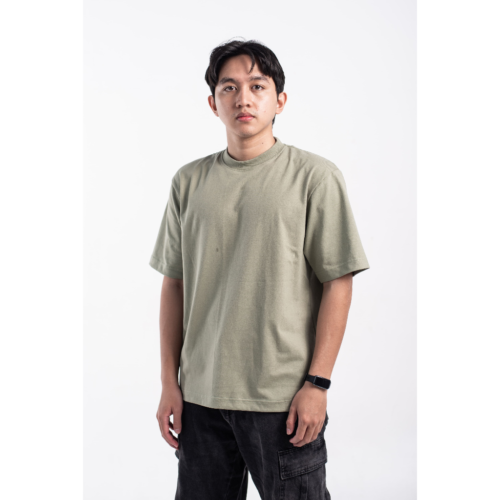 Lunyx Studio - Cotton Rocky 16s Kaos polos Oversize Sage Green