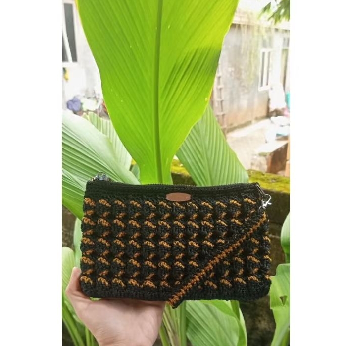 Dompet Rajut Motif ZikZak || Dompet Rajut Cantik || Souvenir Rajut