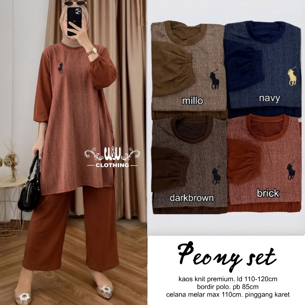 PEONY RISMA ALDIN ECCA MAYA SET • SETELAN WANITA • SETCEL/BAJU ONESET MUSLIMAH/FASHION MUSLIM/PAKAIA