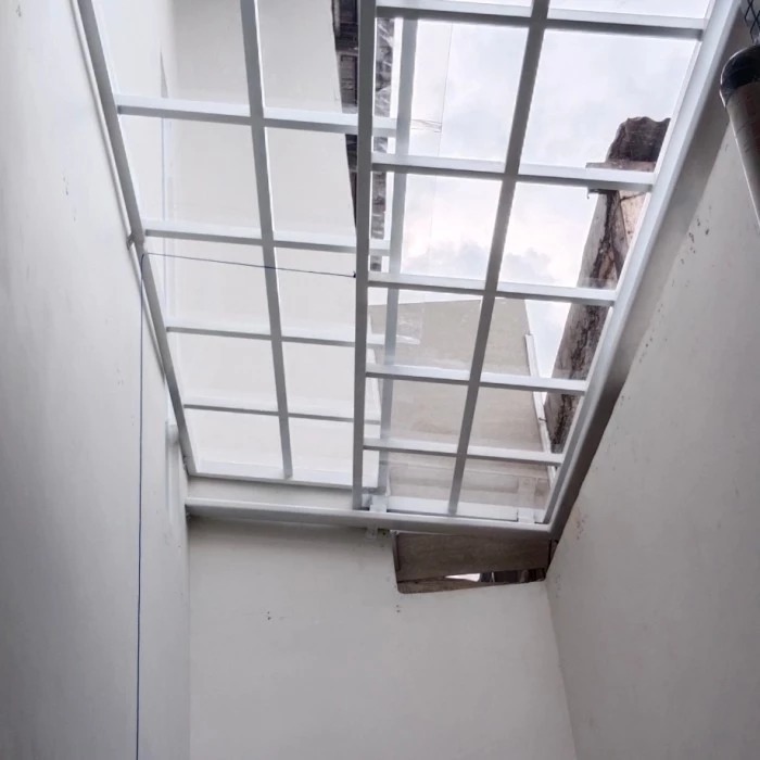 kanopi sliding otomatis atap solarflat 3mm