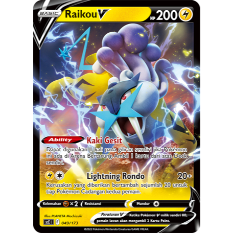 TCG Raikou V 038/172 S12a KARTU CARD POKEMON INDONESIA
