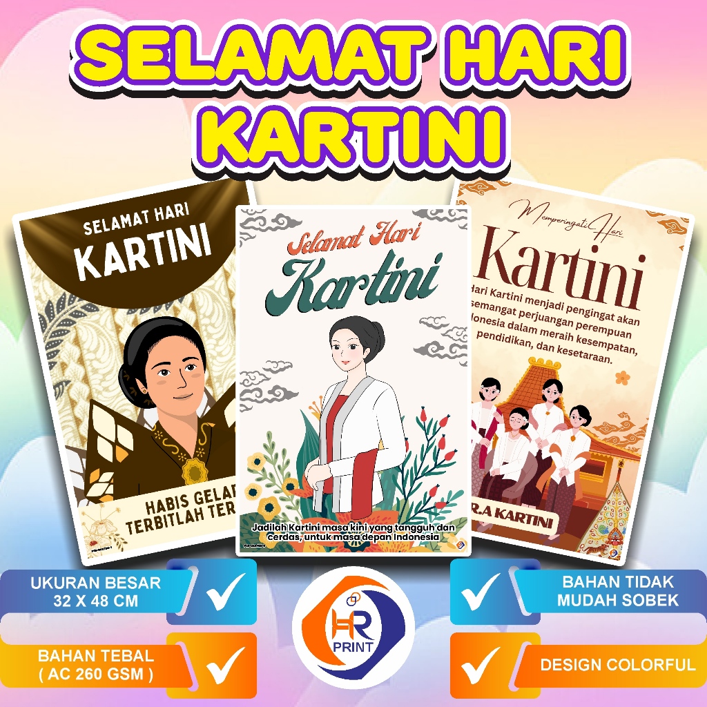 Poster Hari Kartini || Poster Edukasi Sekolah || Poster Hiasan Dinding Kelas