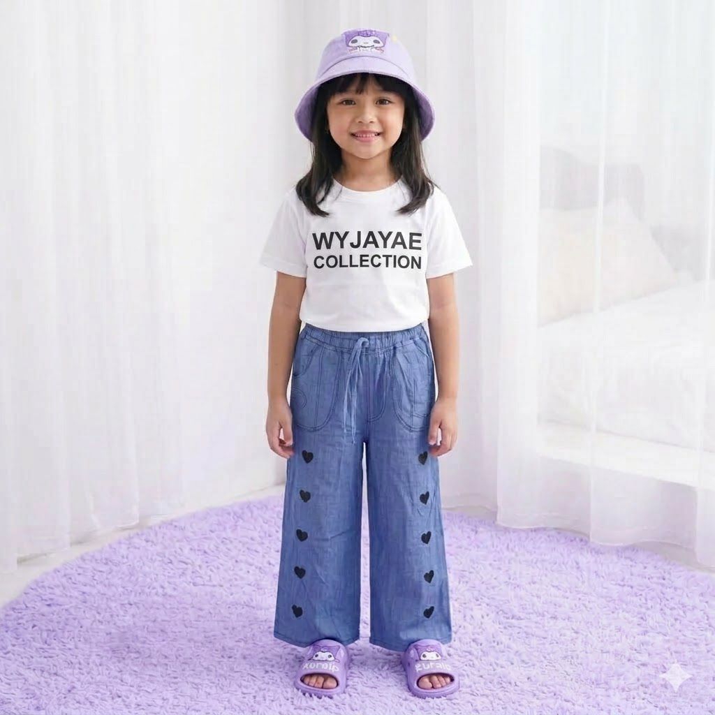 NEW ARRIVAL KULOT LOVE ANAK PEREMPUAN KULOT LOVE JEANS ANAK PEREMPUAN KEKINIAN