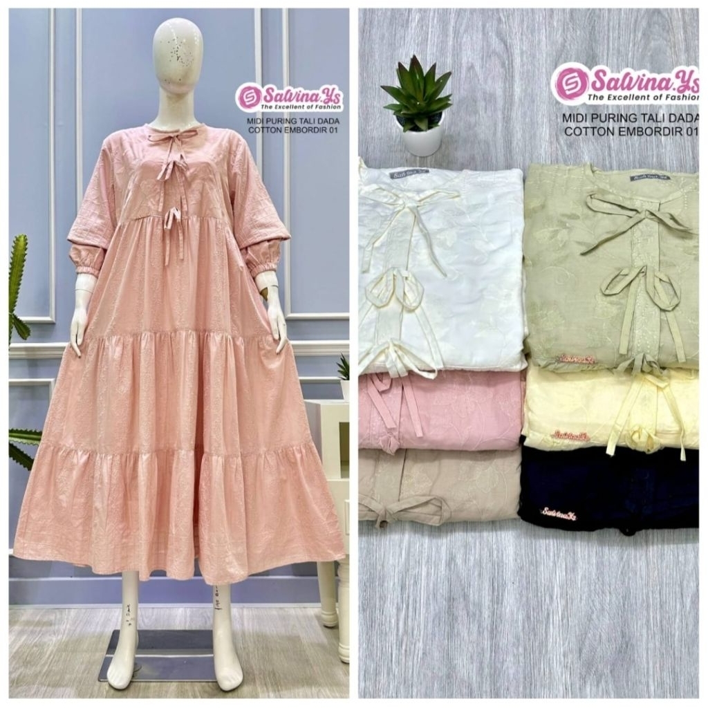 MIDI dress katun bordir by salvina.ys renda