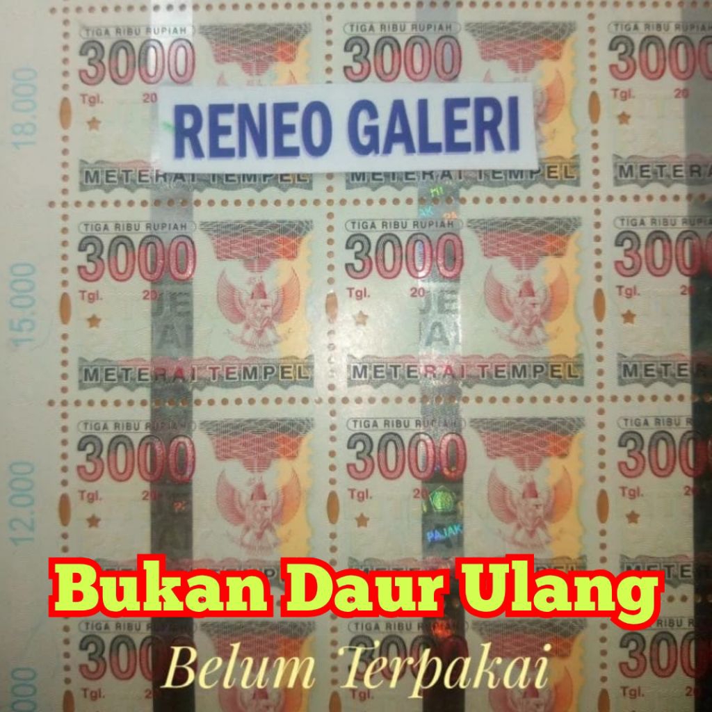 1 Pcs Meterai Tempel 3000 Rupiah Tahun 2006 2007 2008 2009 2005 2010 Materai lama Asli original kuno