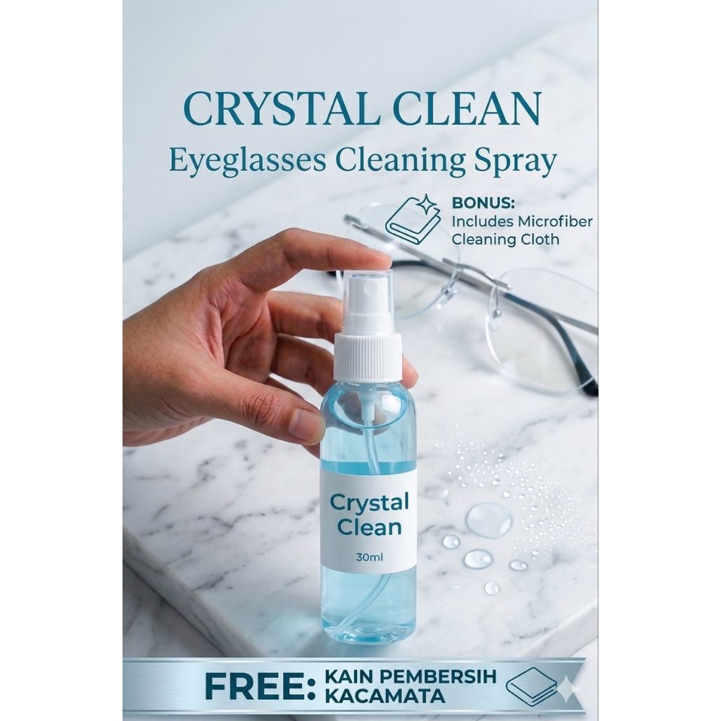 CAIRAN PEMBERSIH KACAMATA 30ML / FREE KAIN FIBER