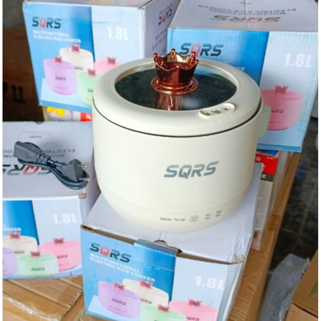 Rice cooker mini SQRS/panci listrik/goreng/kukus/serbaguna