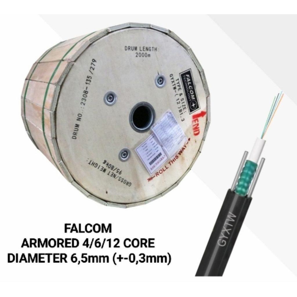 Kabel fiber optik 12/6/4core armored