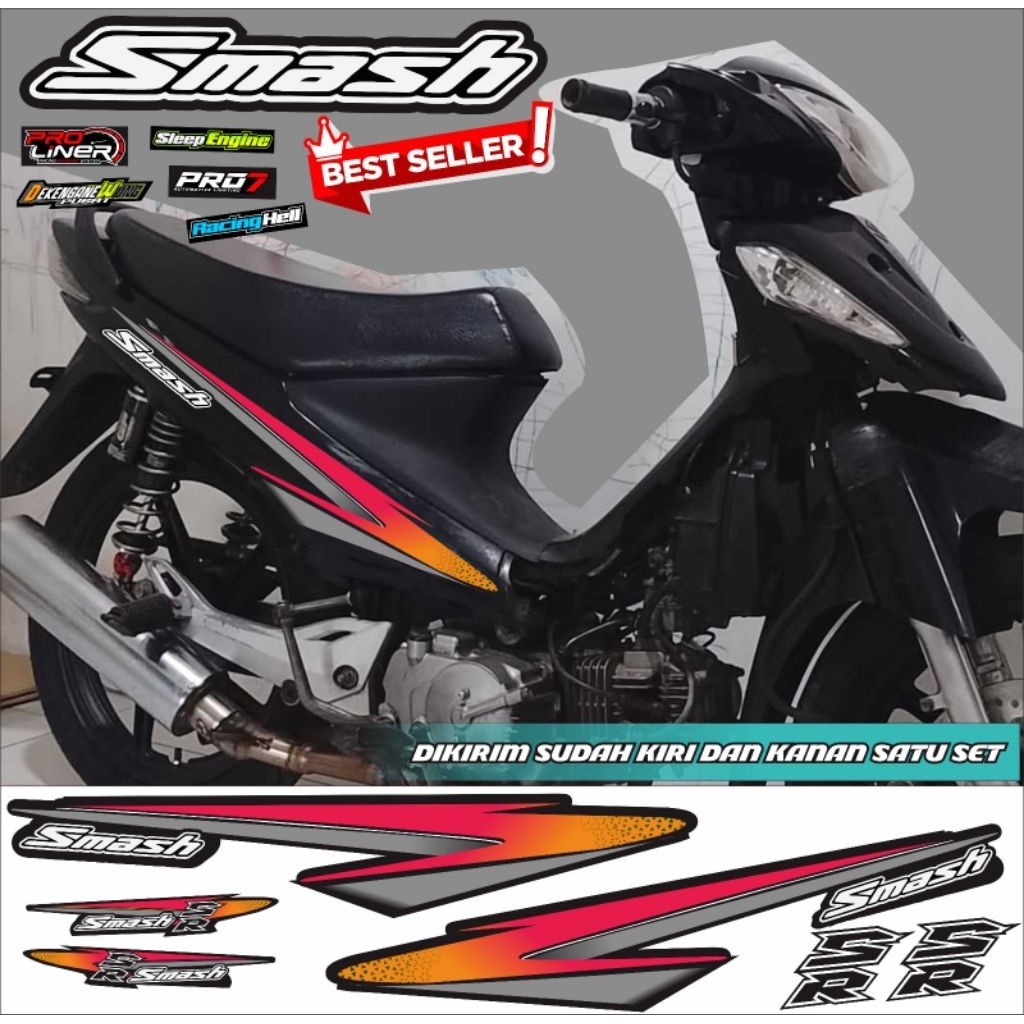 striping smash 110 model variasi decal Suzuki smash new 110