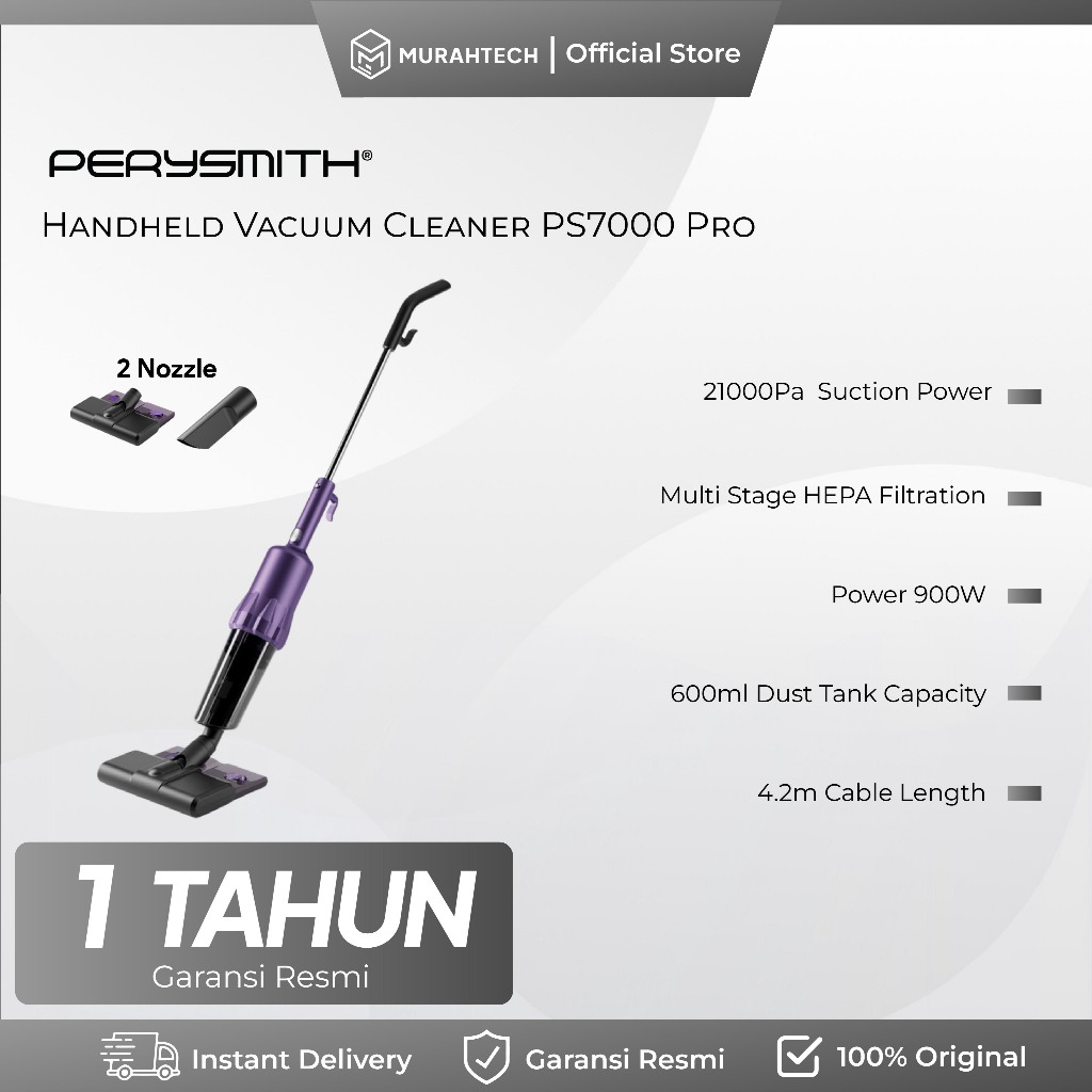 PerySmith PS7000PRO 21K PA 4 In 1 Handheld Vacuum Cleaner Home Penyedot Debu PS 7000 Pro Portable Co