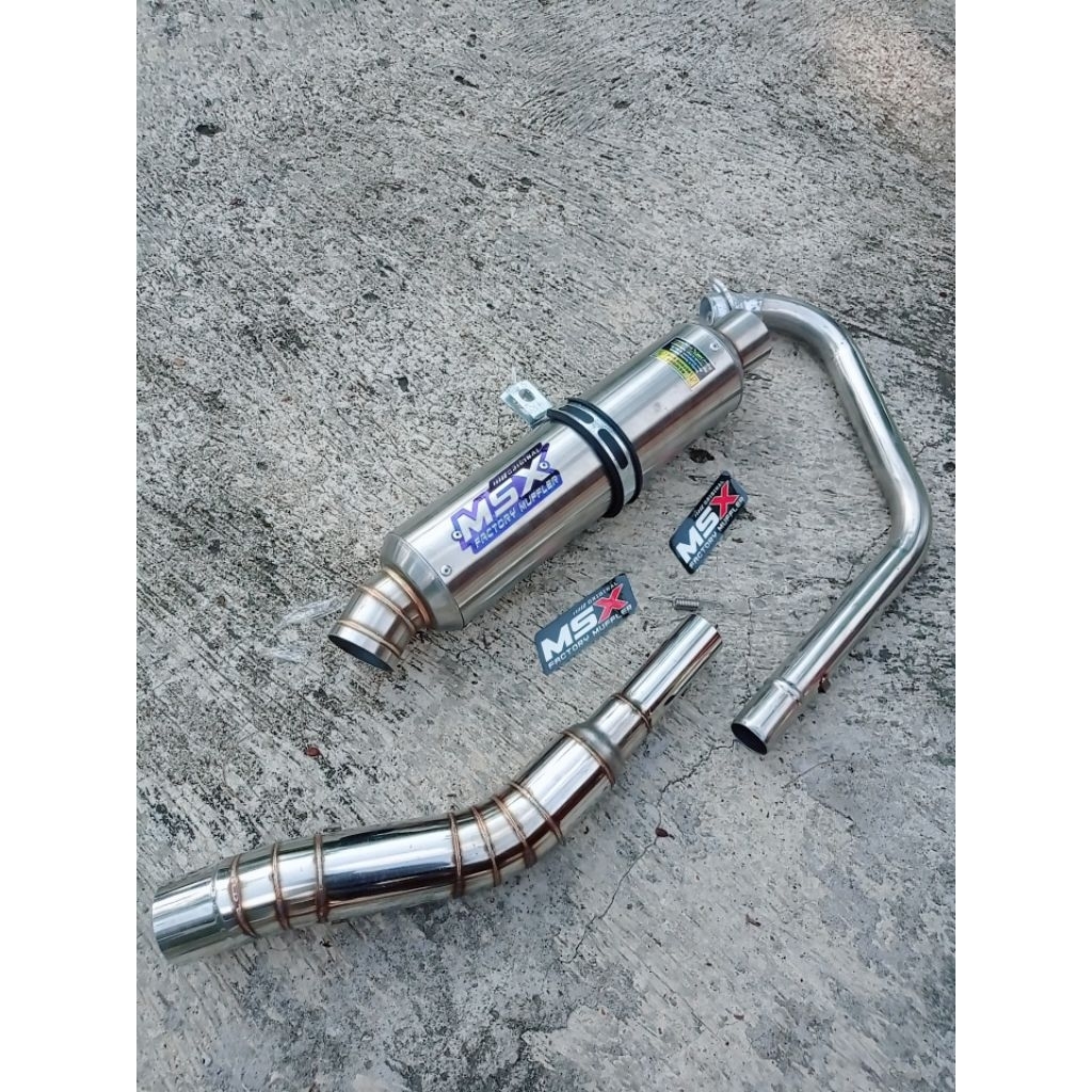 knalpot original msx jenong non wrx gp5 dos inlet 50 pnp satria fu Vixion scorpio Tiger Verza mp cb 