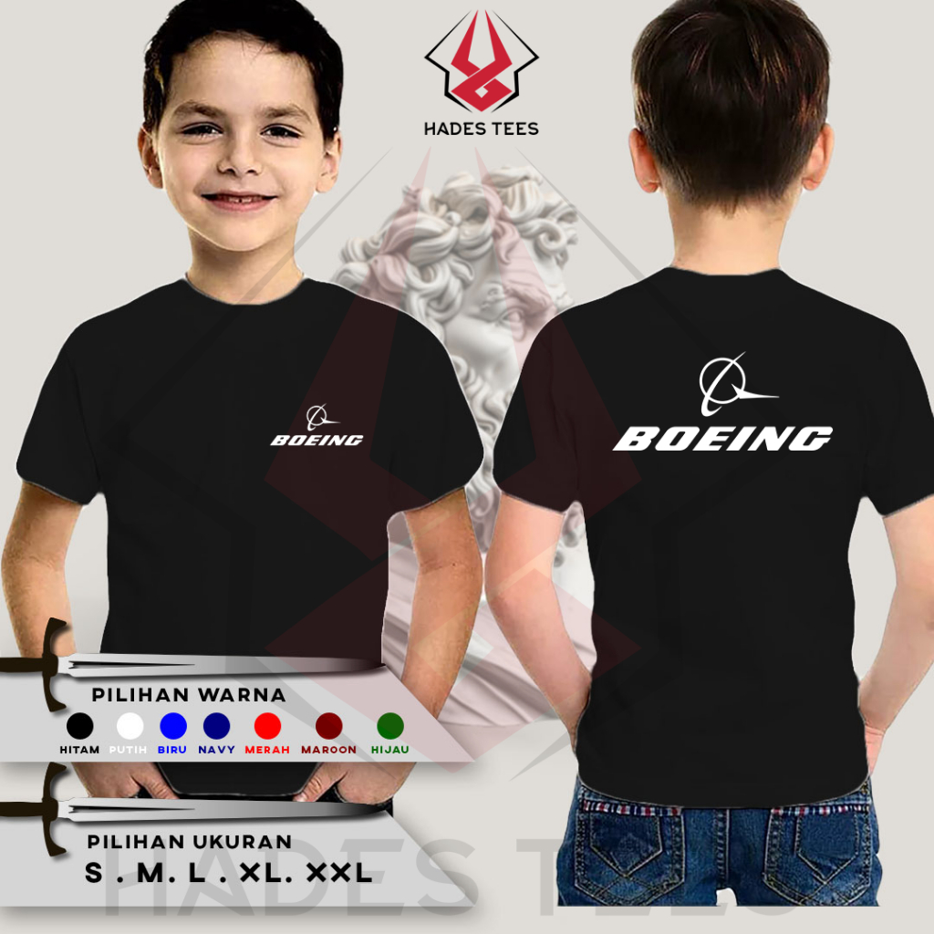 Kaos Baju Anak BOEING PESAWAT Kaos Distro Combed 30S