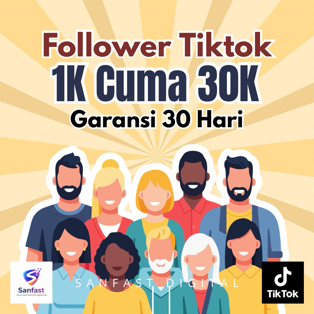 Follower Tiktok 1000 permanen akun world wide GARANSI