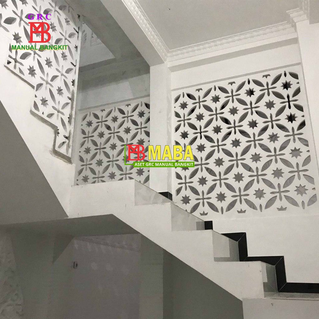 GRC Krawangan Motif Batik Kawung Tangga Rumah