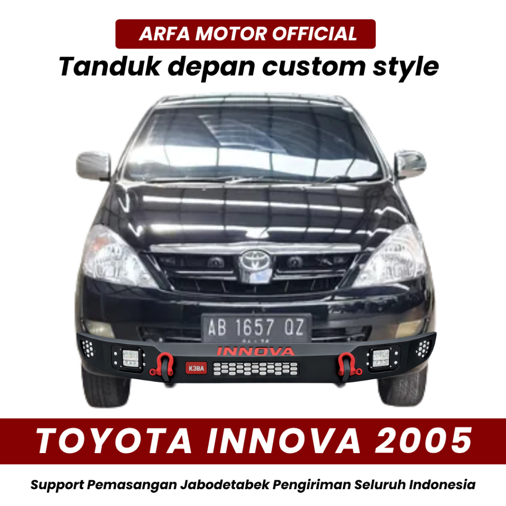TANDUK DEPAN INNOVA 2005 CUSTOM TOWING PENGAMAN PELINDUNG BEMPER ANTI KARAT