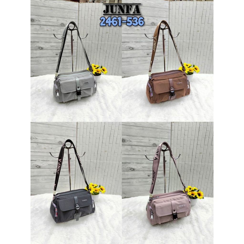 Tas selempang wanita junfa mini bahan parasut 2461-536 original