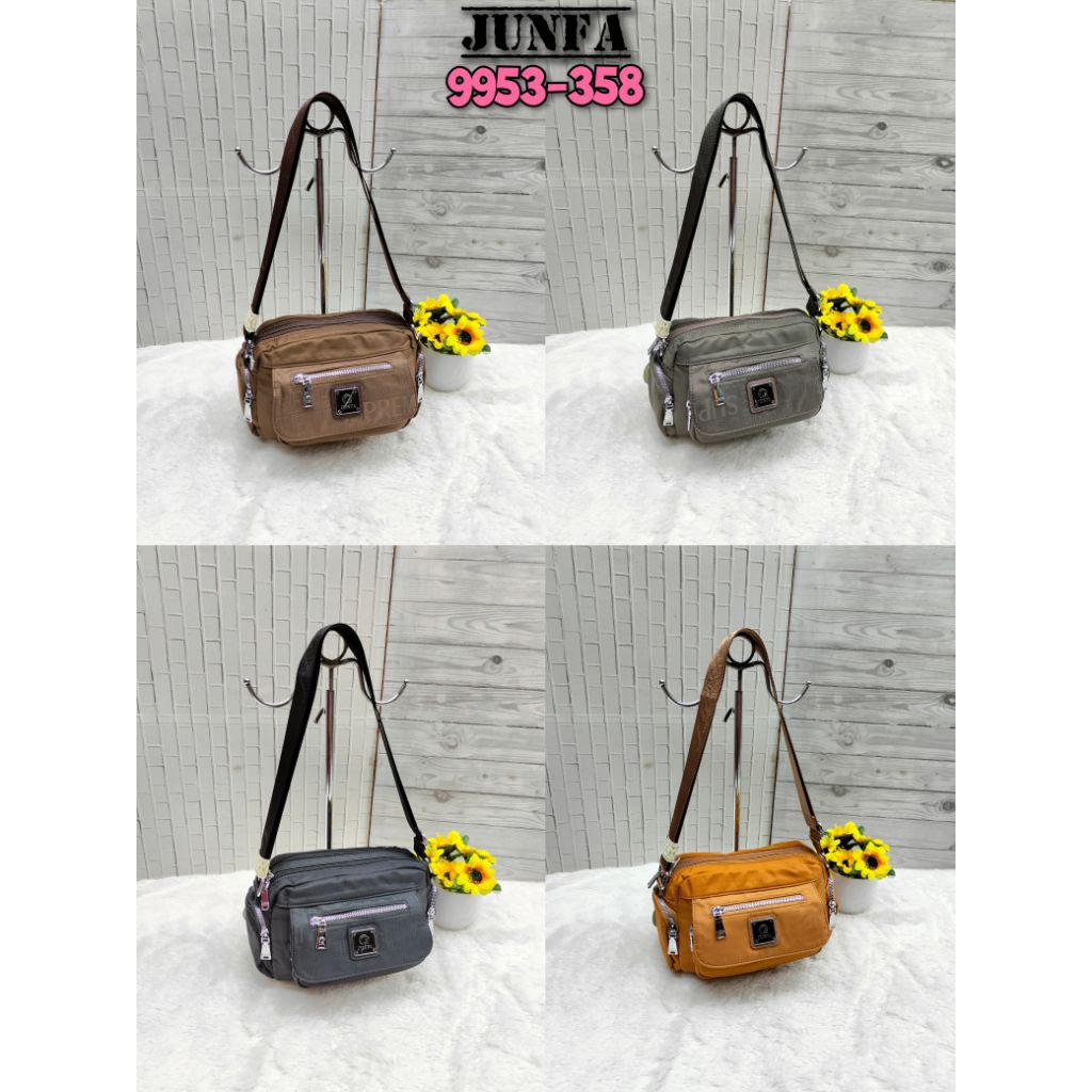 Tas selempang wanita junfa mini bahan parasut 9953-358 original