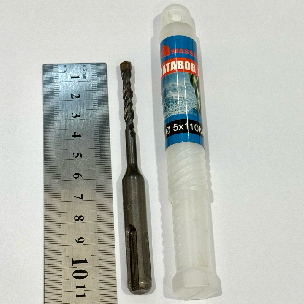 MASSAKI 5x110 Mata bor beton colok 5mm x 11cm sds plus tembok dinding hammer drill 5 mili concrete w