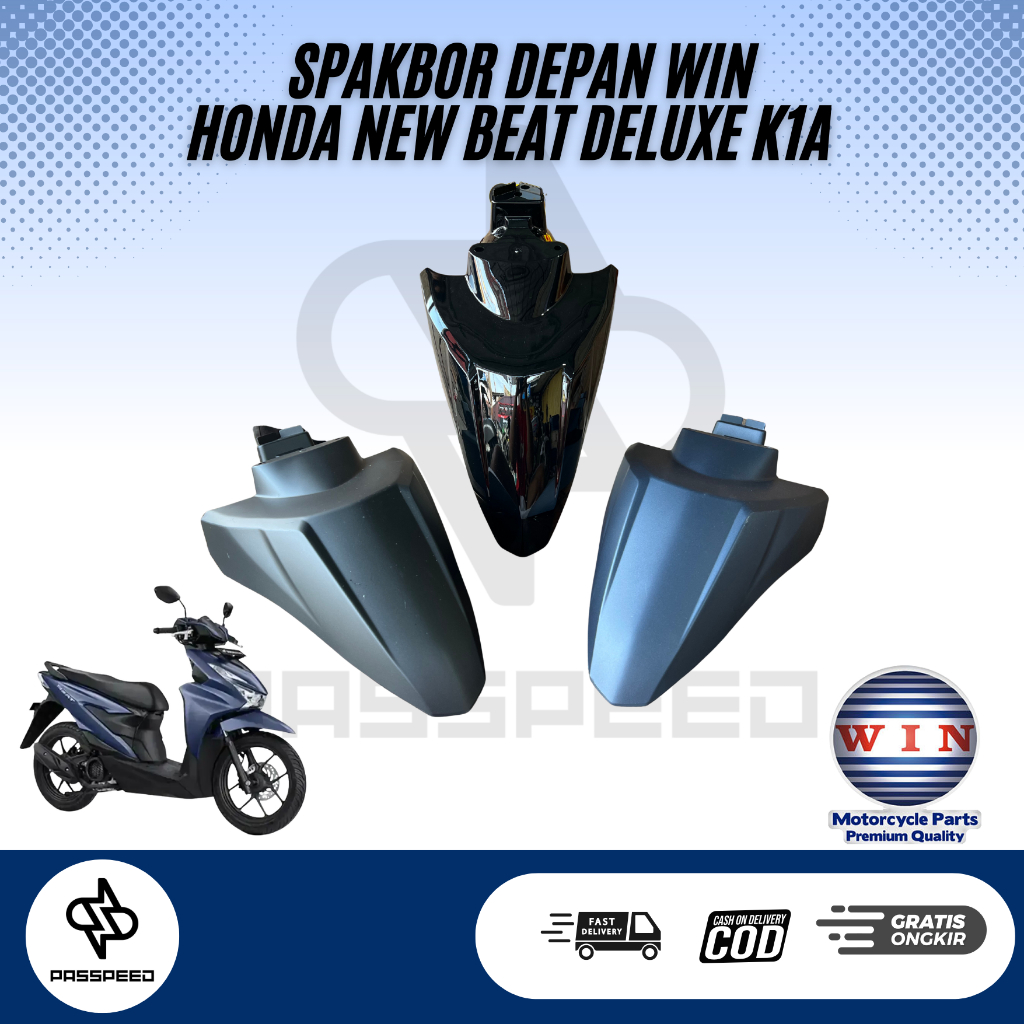 FRONT FENDER SPAKBOR DEPAN BEAT DELUXE 2024 BIRU DOFF HITAM DOFF WIN
