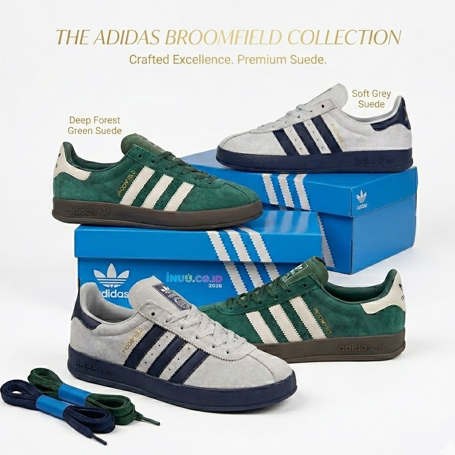 PROMO  SEPATU ADIDAS BROOMFIELD ORIGINAL Sepatu Sneakers Casual Broomfield Hijau Army / Hijau Putih 