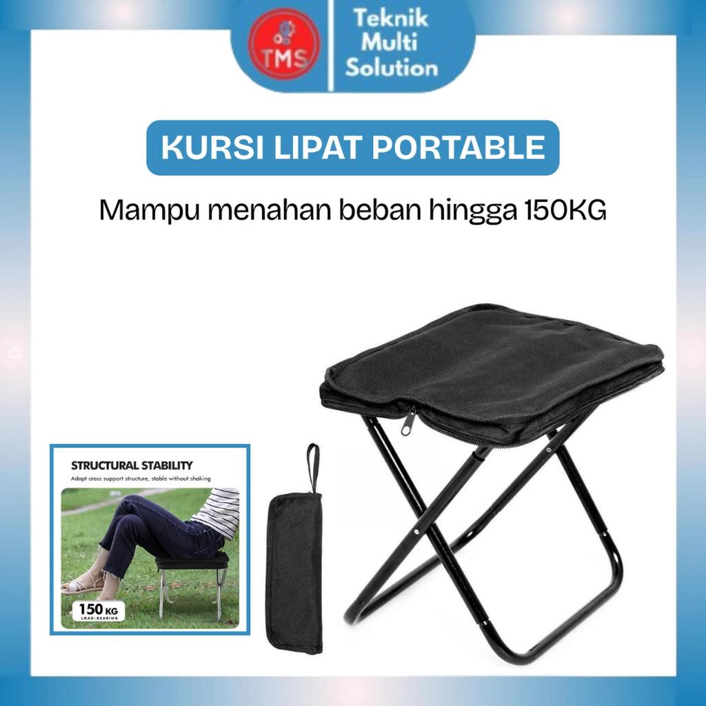 TMS - Kursi Lipat Outdoor Portable Cocok Untuk Memancing Camping Bangku Lipat Kecil Beban Maks 150KG