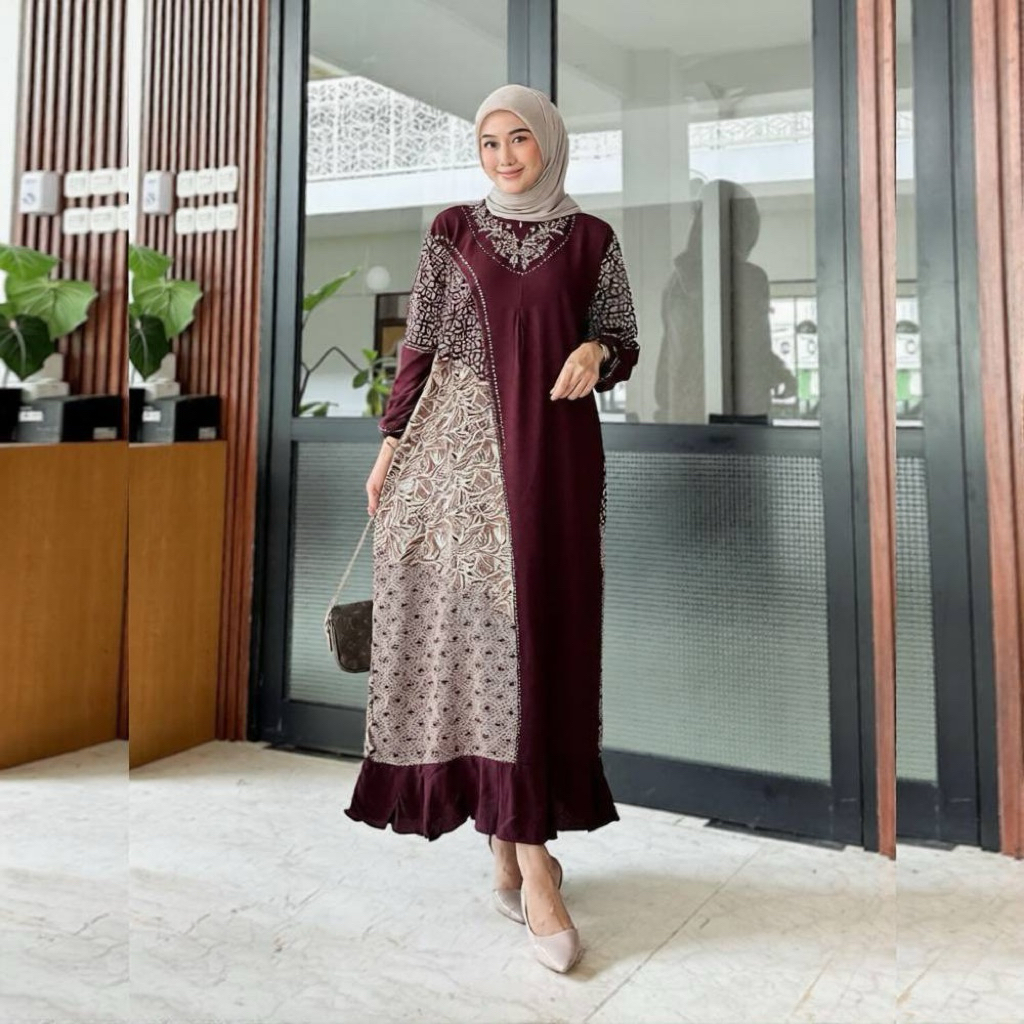 GAMIS MIDI MOTIF TERBARU BUSUI RAYON PREMIUM