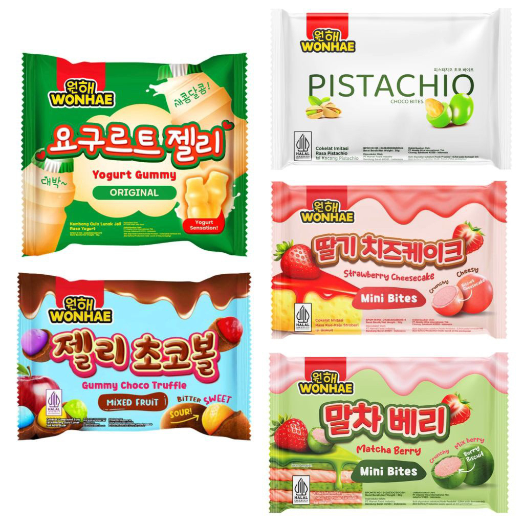 Wonhae gummy choco truffle - wonhae mini bites matcha berry - wonhae choco bites pistachio