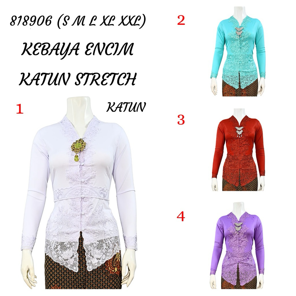 kebaya encim senada / kebaya encim bordir polos / kebaya encim katun