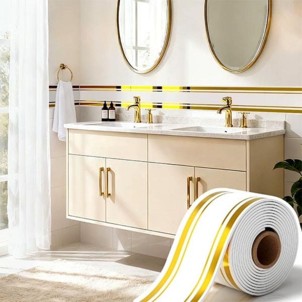 List wallpaper foam 500cm x 10cm wallpaper pvc premium list wallpaper dinding 5 meter
