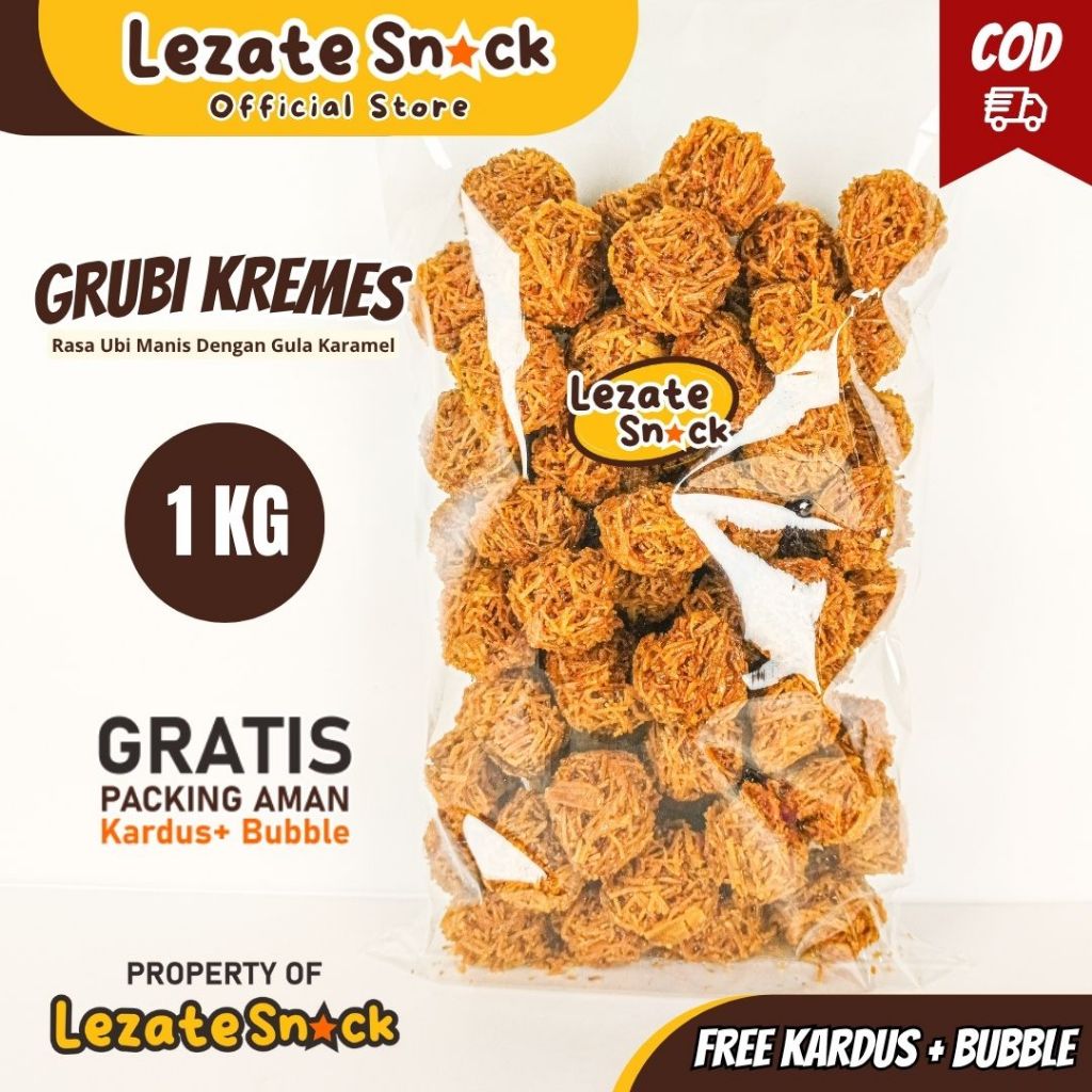 Grubi Kremes 1 KG Manis / Kremes Ubi Jalar Gula Merah Manis Kiloan Khas Cilembu Grubi Grosir Snack S