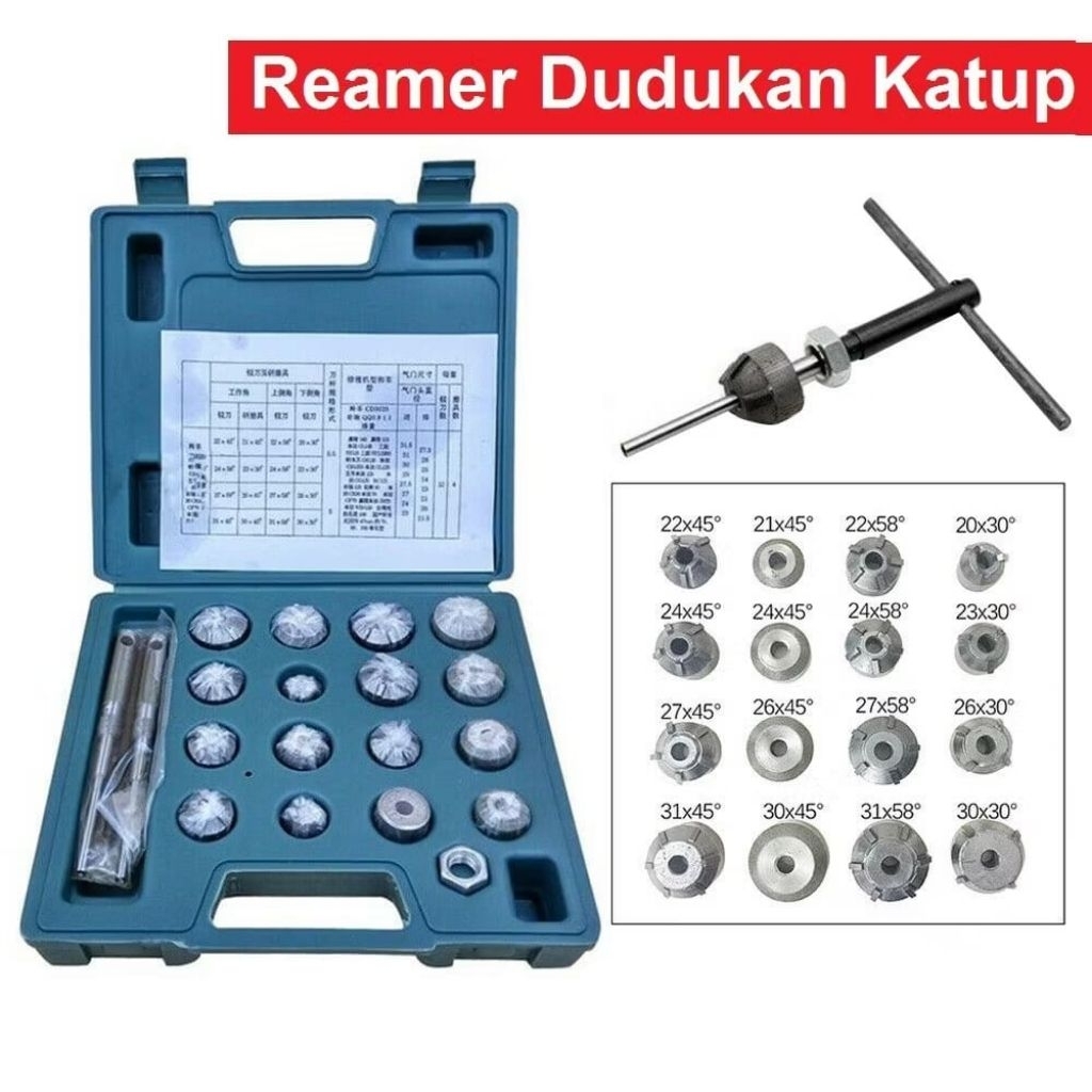 Alat Skir Klep Valve Seat Cutter Klep Motor Seting Klep 16 Pcs