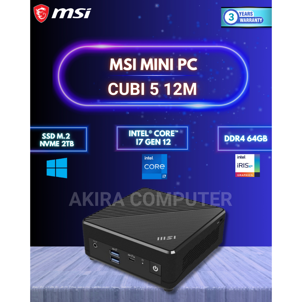 MINI PC MSI I7 GEN 12 FULLSET +WIN 11 +RAM +SSD | MSI CUBI 5 12M | MSI CUBI I7