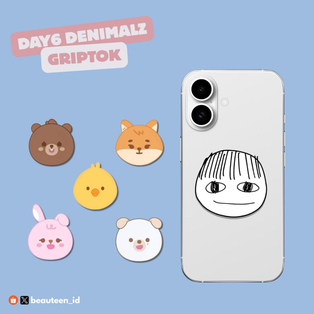 PO DAY6 DENIMALZ GRIPTOK popsocket magsafe magnet magnetic phone holder portable universal hitam put