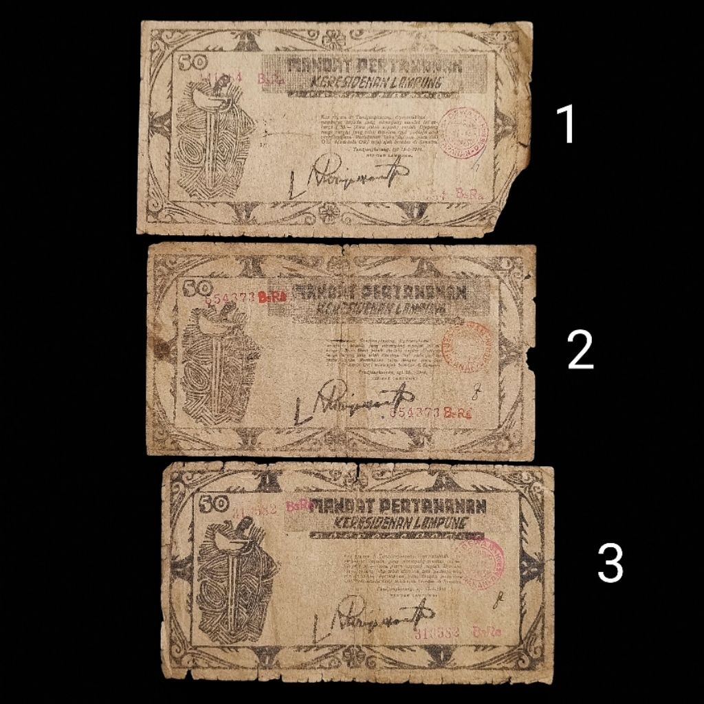 uang kuno Orida keresidenan Lampung 50 Rupiah