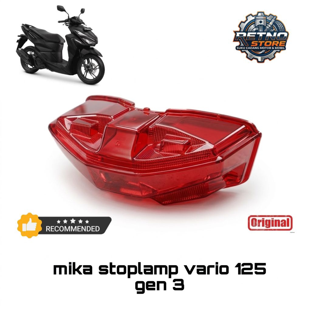 mika lampu stop belakang vario 125 gen 3 original kaca lampu belakang vario 125