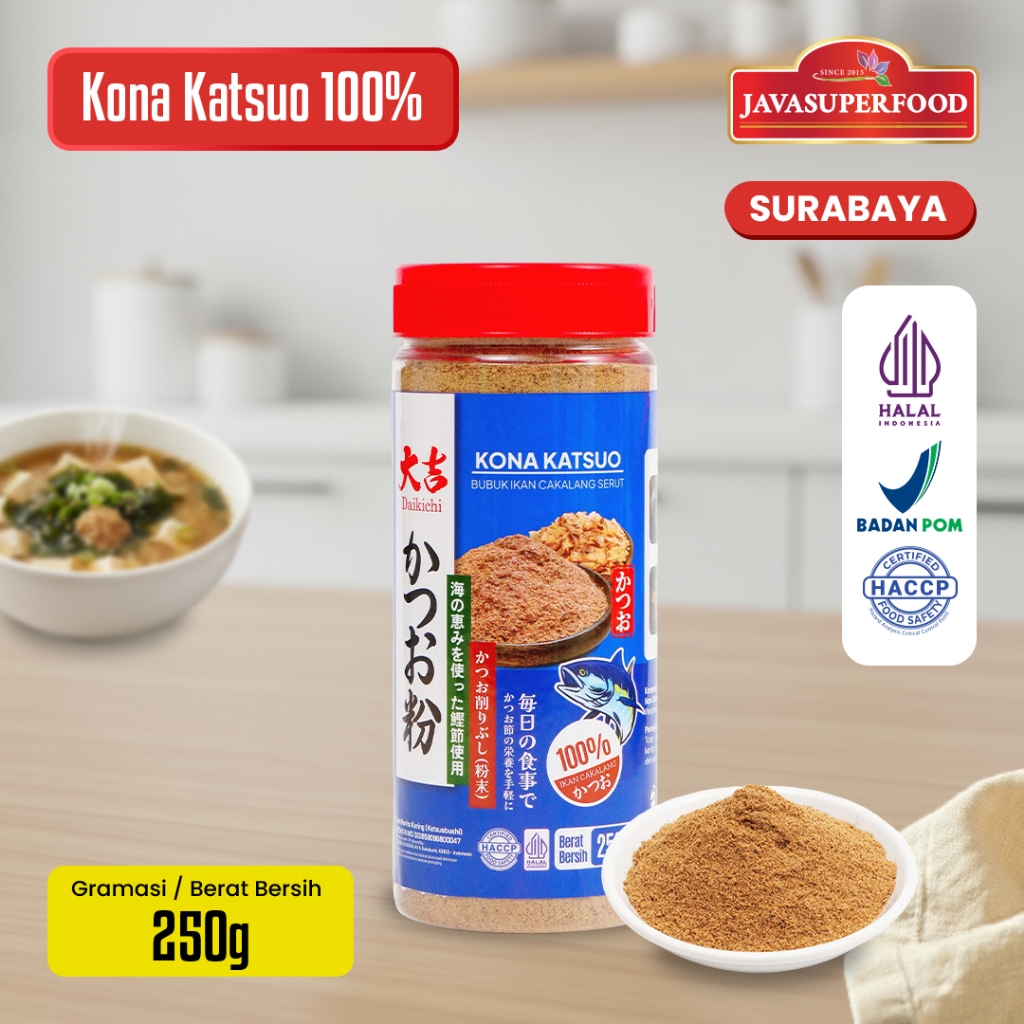 (HALAL) KONA KATSUO BUBUK IKAN CAKALANG SERUT / KATSUOBUSHI POWDER / TEPUNG IKAN CAKALANG / IKAN CAK