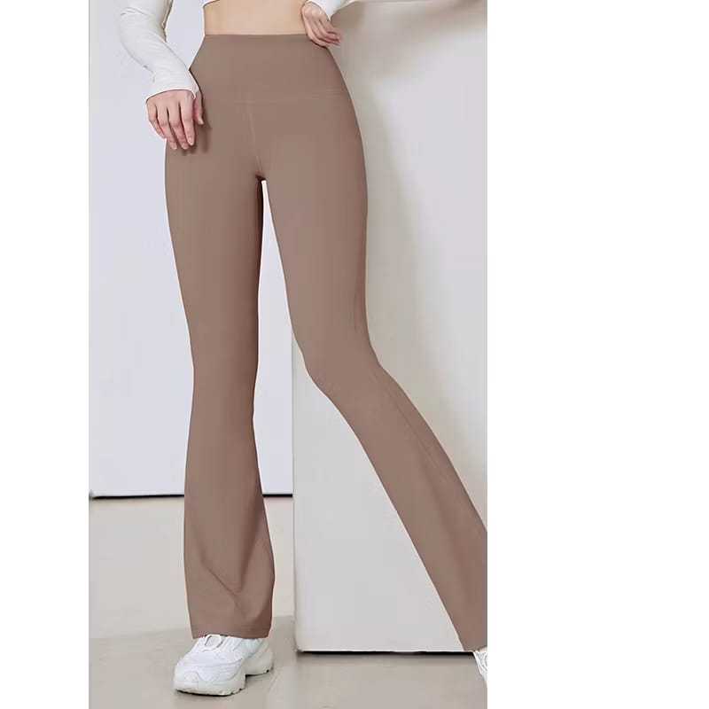 F&H Celana Flare Pants Cutbray Wanita Scuba Premium(Mocca)