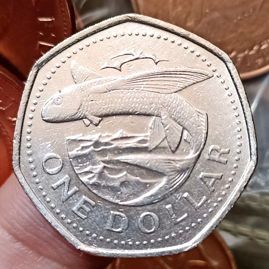 Koin Kuno Barbados 1 One Dollar