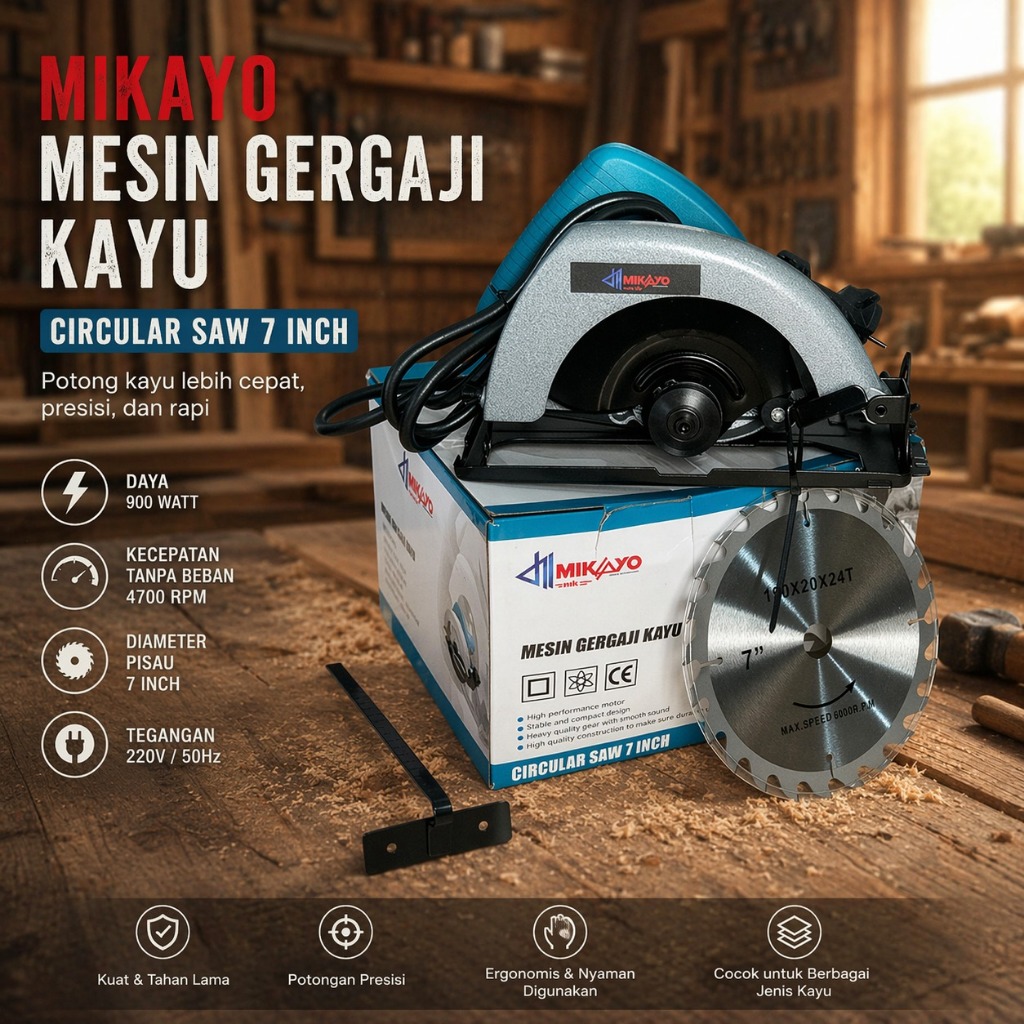 Gergaji Multifungsi Circular Saw Mesin Potong Kayu Mesin Serkel Kayu Japan Tehnologi Mesin Potong Ge