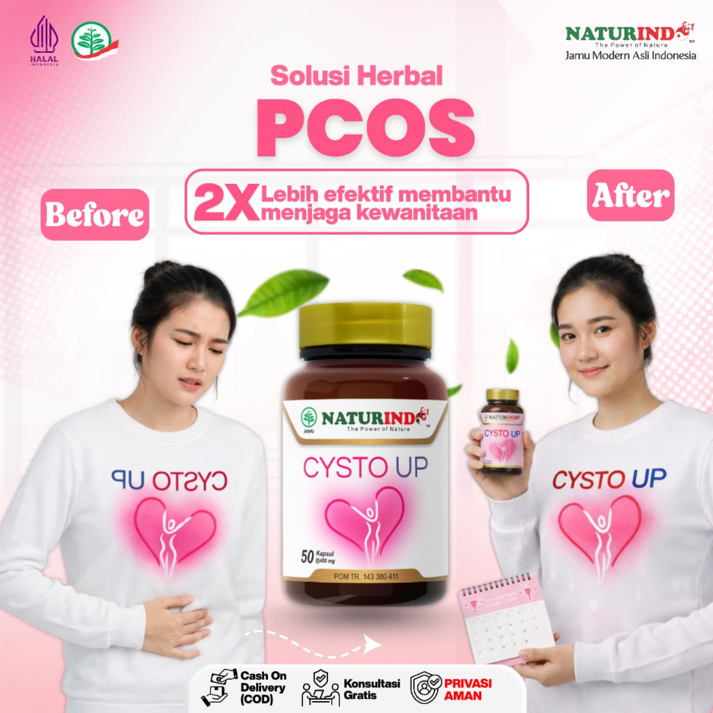 PCOS Kista Ovarium Obat Herbal Gangguan Hormon Wanita Cysto Up Naturindo