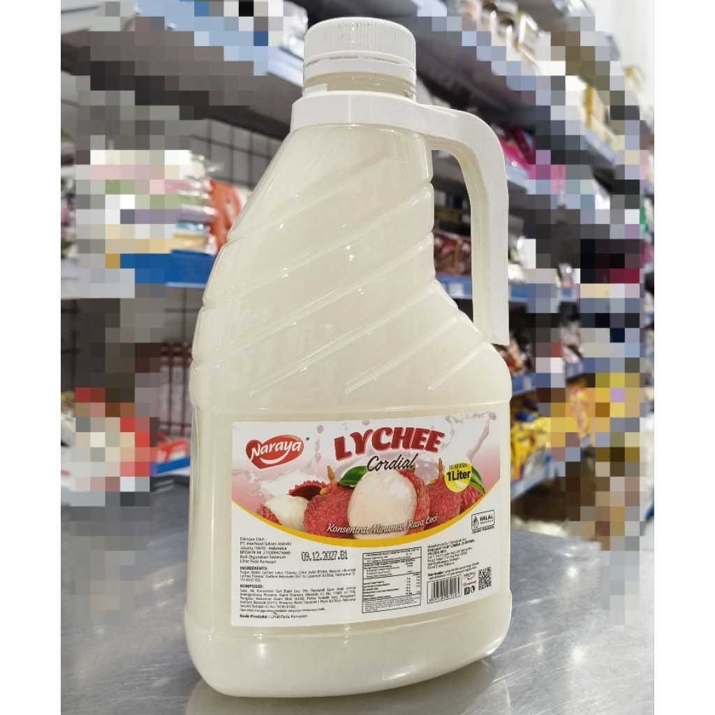 Naraya Syrup Lychee 1Liter/Sirup Leci Naraya 1L/Lychee Syrup