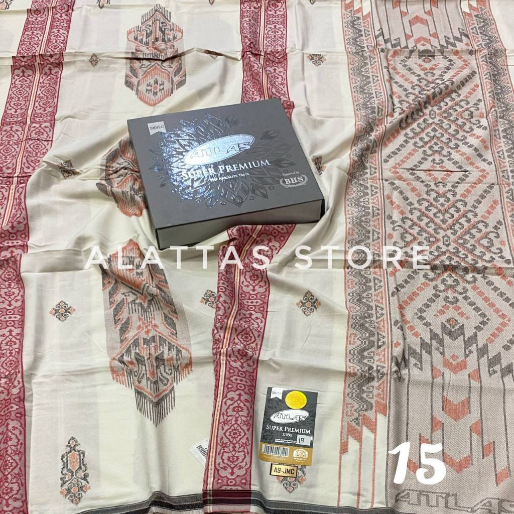 SARUNG ATLAS SUPER PREMIUM  980 SILVER (SARUNG ATLAS) SARUNG ATLAS SUPER PREMIUM MOTIF BHS