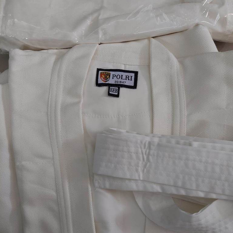 Baju Judo Polri Putih / Baju Beladiri Polri / Baju Judo Polri