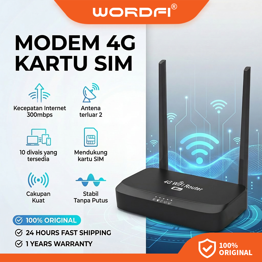 Router Nirkabel WORDFI 4G/5G | WiFi dengan Kartu SIM | WiFi yang Dapat Dienkripsi | Router Rumah