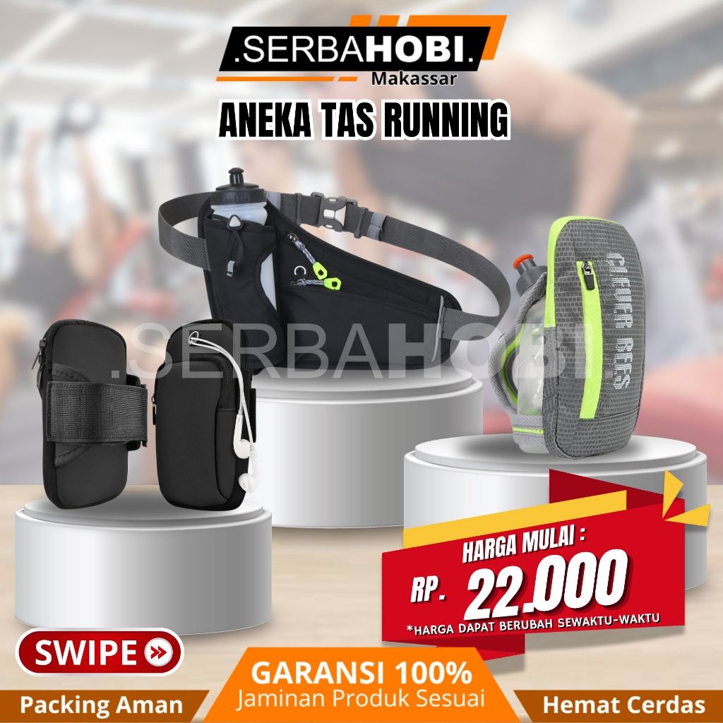 Tas Running kekinian / Belt running Termurah / Sabuk Lari Berkualitas dengan Holder botol/ Tas Belt 
