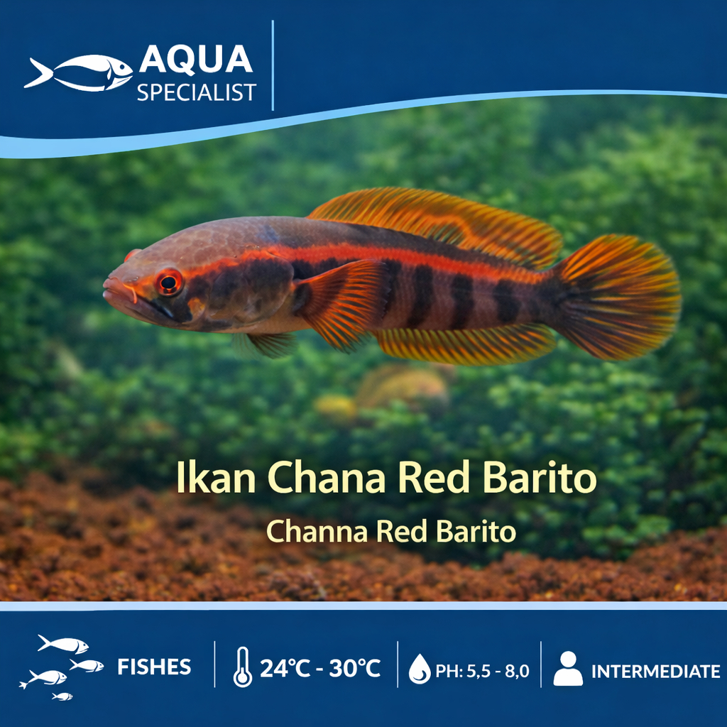 BIBIT CHANNA MARU RED BARITO 7-9 CM - Bahan Progresan Kontes Genetik Merah - Ikan Sehat & Lincah