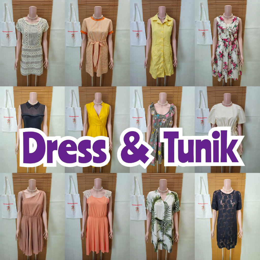 Dress lengan pendek / Tunik /Mini dress/ Long dress /Daster / tali satu/ Dress vintage