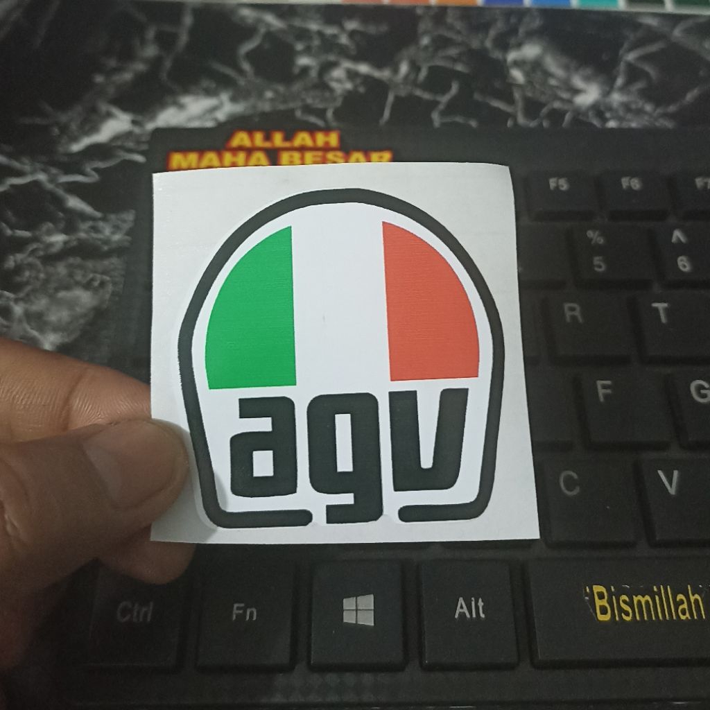 [ AGV ] STICKER UV PRINTCUT MOTOR HELM LAPTOP HP SEPEDA MATIC RACING AGV AGU
